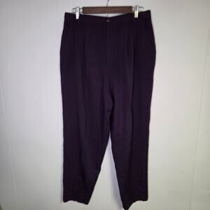 90s Vintage Wool Blend Women's Dark Purple Pants Slacks Size 14